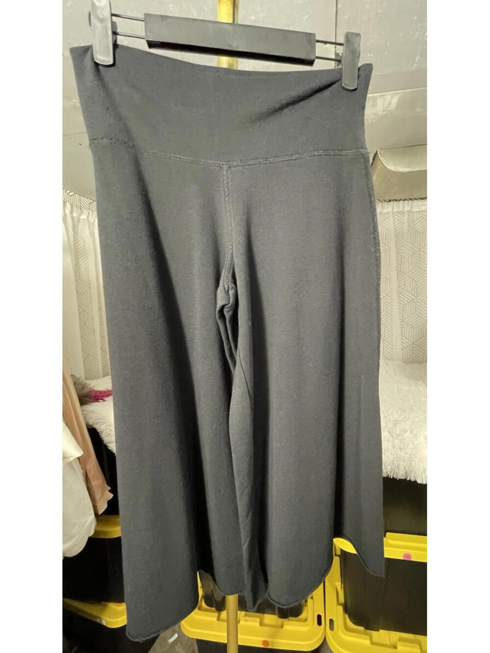 Express Wide Leg Cropped Flare Black Women's Lounge Pants Sz XS